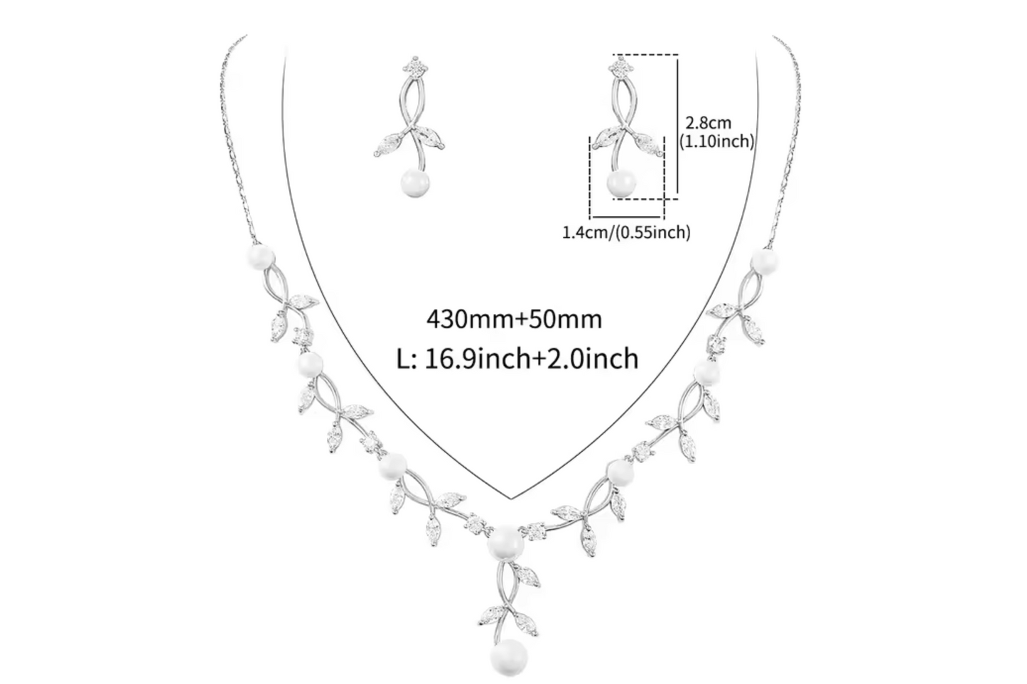 Gold Pearl Necklace Earring Set For Bride Trendy and Very Simple Jewelry Set