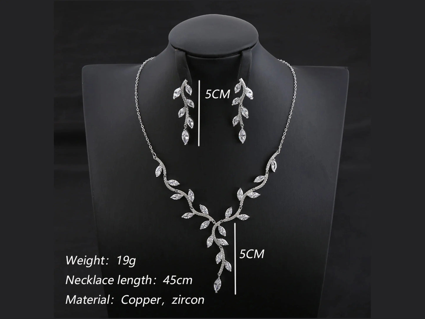 Bridal jewelry set, Wedding jewelry, Vine Necklace and Earrings Kebble Jewelry