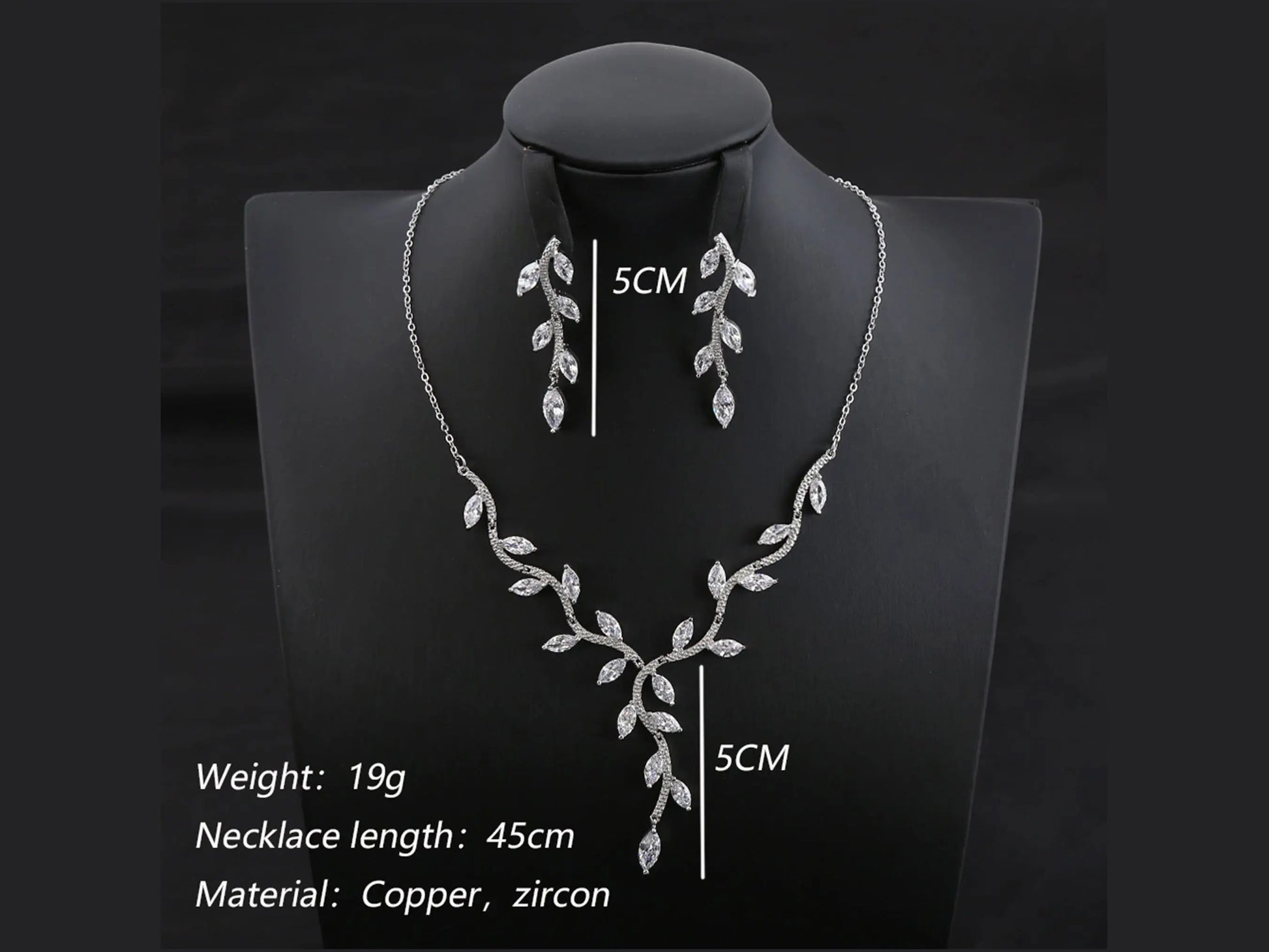Bridal jewelry set, Wedding jewelry, Vine Necklace and Earrings Kebble Jewelry