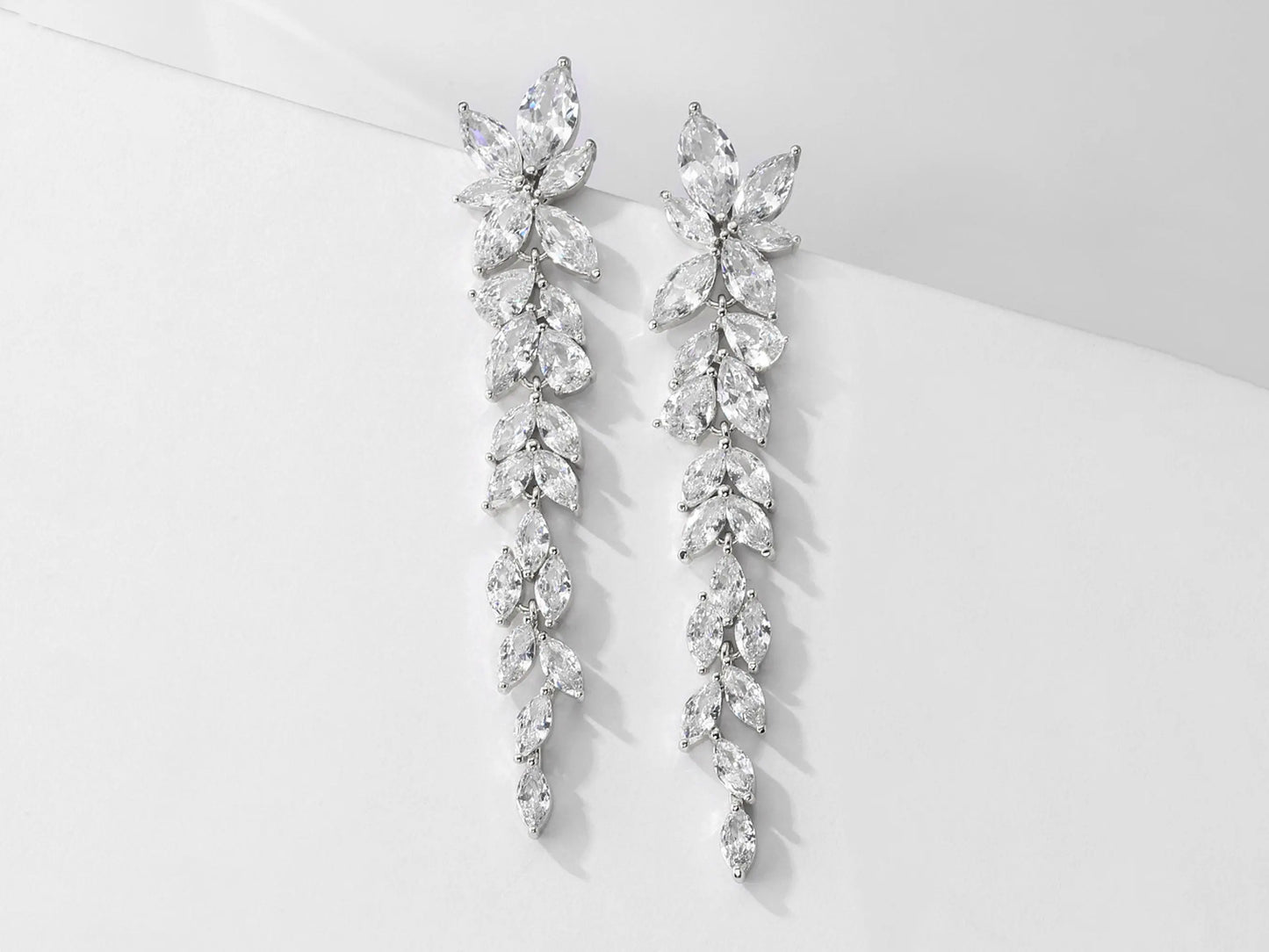 Crystal Bridal Earrings | Chandelier Earrings | Crystal Drop Earrings Kebble Jewelry