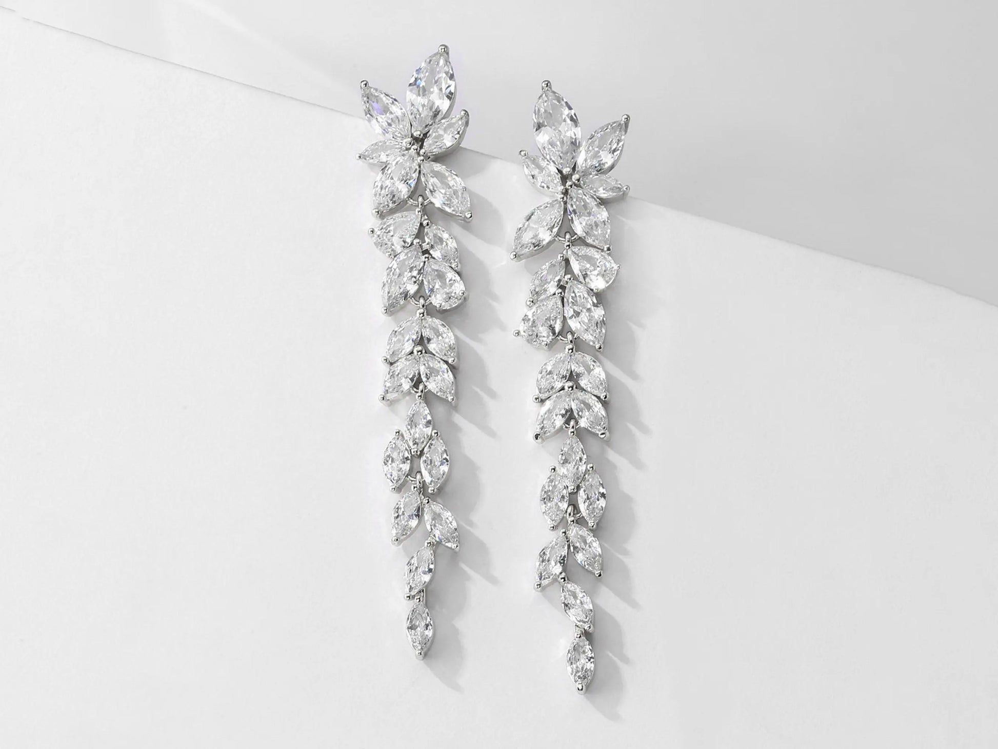Crystal Bridal Earrings | Chandelier Earrings | Crystal Drop Earrings Kebble Jewelry