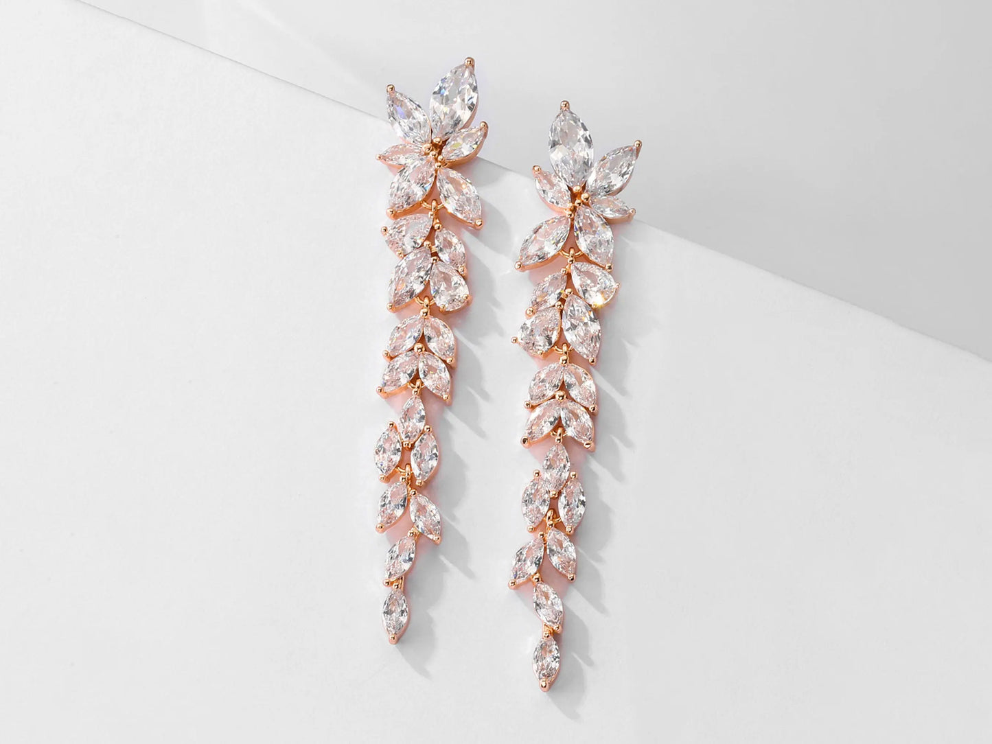 Crystal Bridal Earrings | Chandelier Earrings | Crystal Drop Earrings Kebble Jewelry