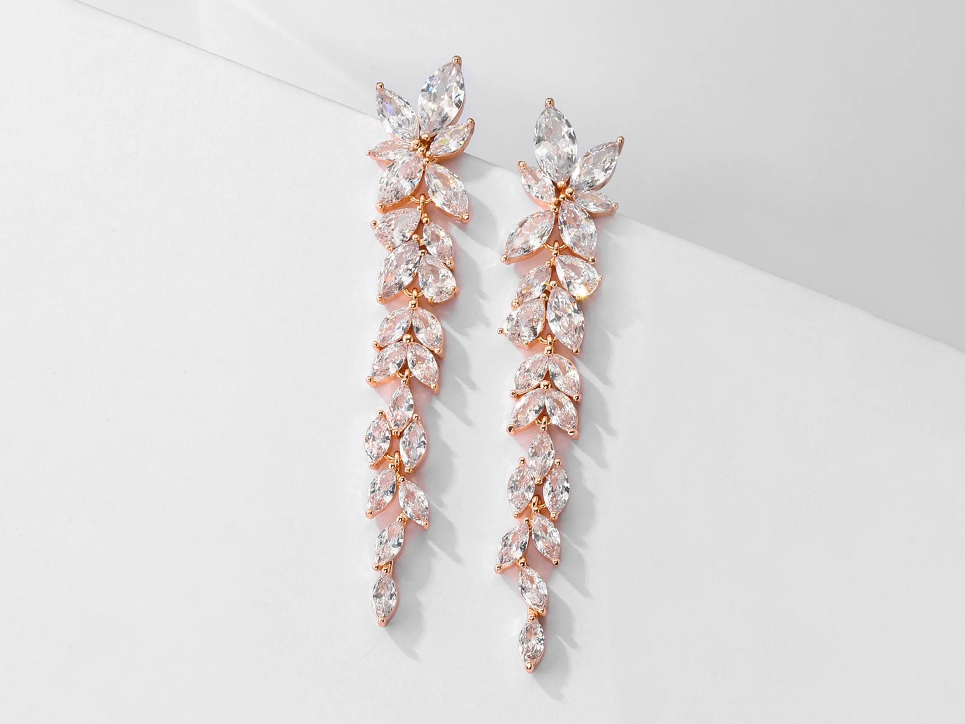 Crystal Bridal Earrings | Chandelier Earrings | Crystal Drop Earrings Kebble Jewelry