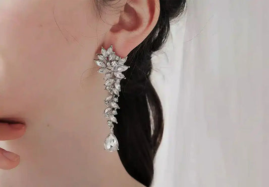 Earrings for Bride on Wedding Day Crystal Bridal Earrings Kebble Jewelry