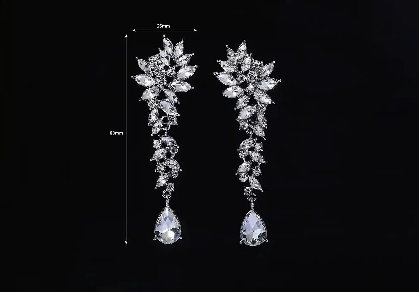 Earrings for Bride on Wedding Day Crystal Bridal Earrings Kebble Jewelry