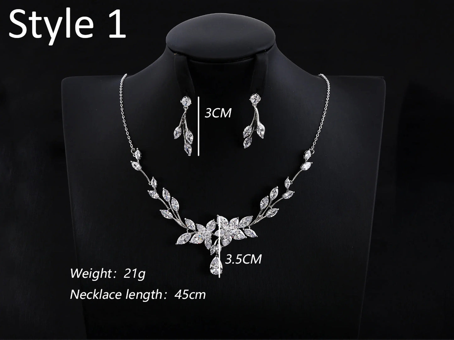 Elegant Crystal Jewelry, Bridal Jewelry Set, Tear Drop Pendant - Silver Kebble Jewelry