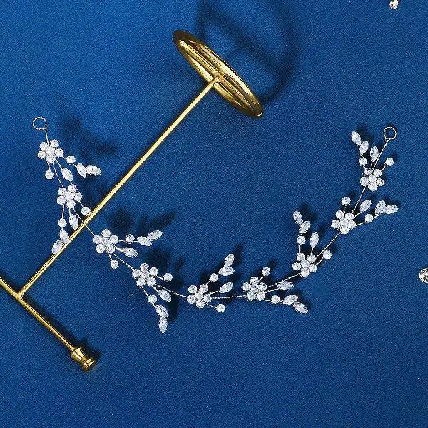 Wedding Hair Piece, Bridal Hair Piece Floral, Bridal Hair Piece Silver, Wedding Hair Vine, Bridal Hair Accessories Kebble Jewelry