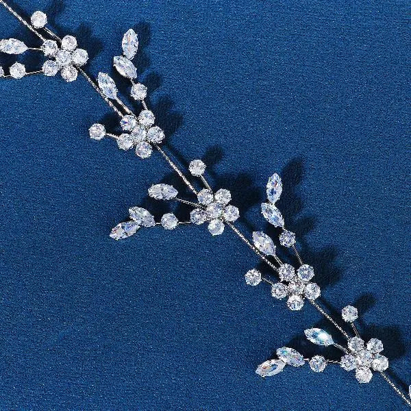 Wedding Hair Piece, Bridal Hair Piece Floral, Bridal Hair Piece Silver, Wedding Hair Vine, Bridal Hair Accessories Kebble Jewelry