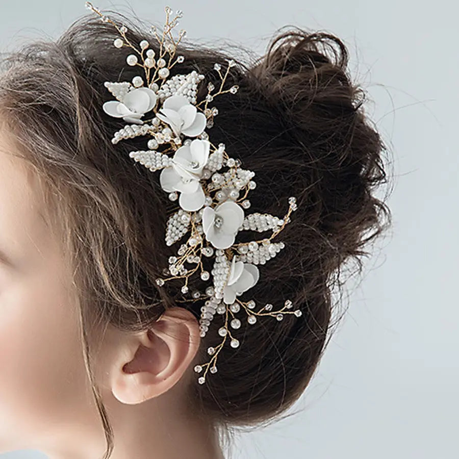 Wedding Hair Piece, Pearl Hair Pins, Gold Hair Clip, Flower Hair Piece, Floral Hair Comb, Bridal Hair Comb, Bridal Hair Accessories Kebble Jewelry