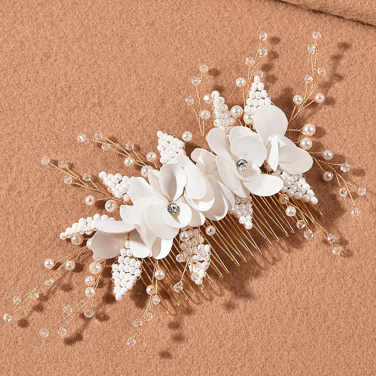 Wedding Hair Piece, Pearl Hair Pins, Gold Hair Clip, Flower Hair Piece, Floral Hair Comb, Bridal Hair Comb, Bridal Hair Accessories Kebble Jewelry