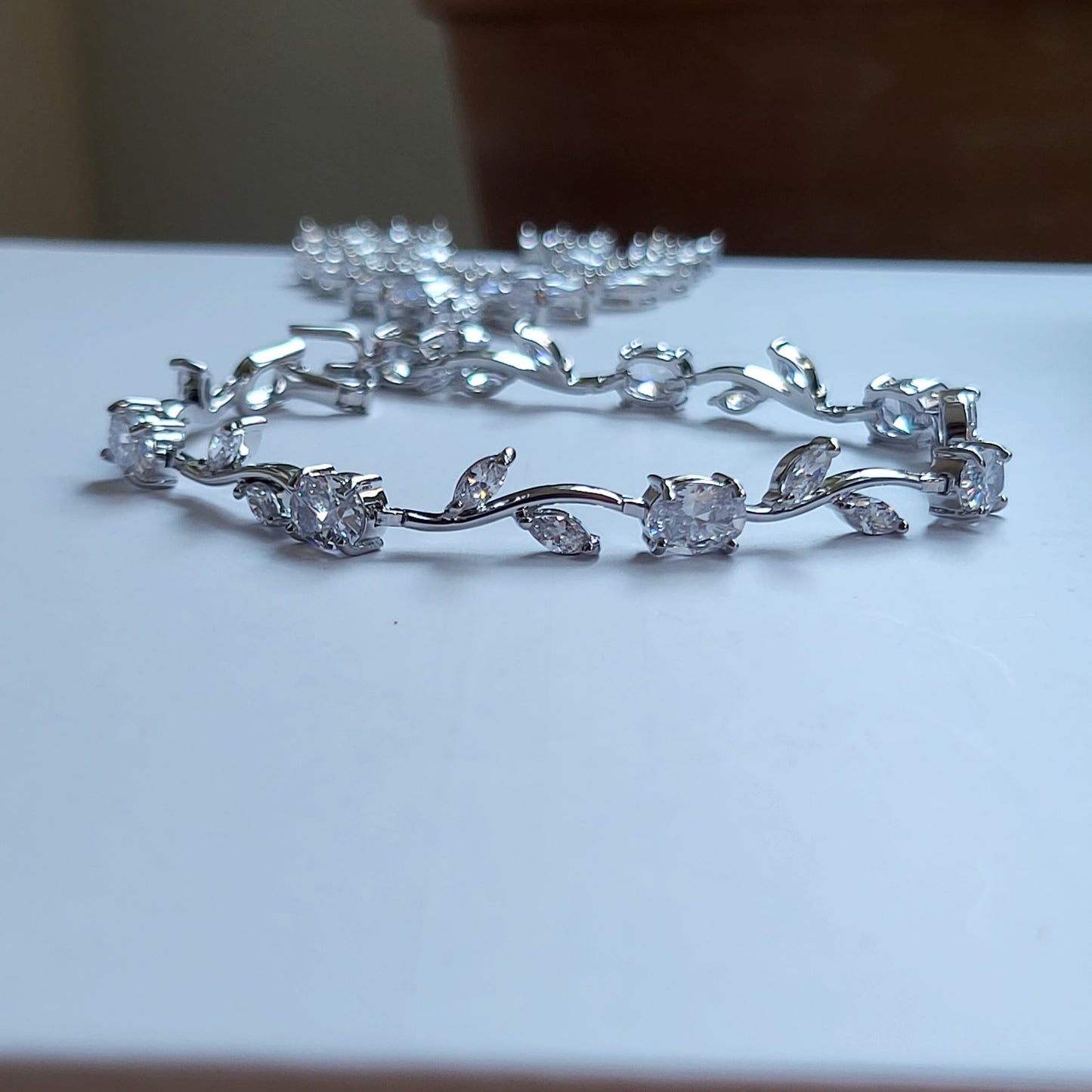 Silver Bridal Jewelry Set for Bride, Bridal Jewelry Set for Bride, Bridal Necklace and Earring Set, Silver Drop Earrings, Wedding Jewelry