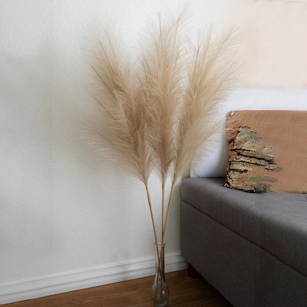 Faux Pampas Grass Decor Plume - Fake Reeds Plants, Everlasting Flowers for Home & Event Decorations