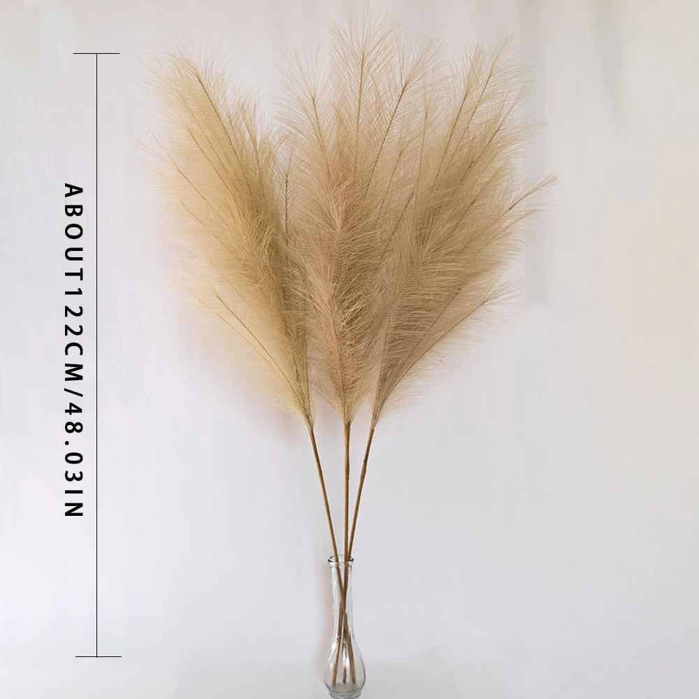 Faux Pampas Grass Decor Plume - Fake Reeds Plants, Everlasting Flowers for Home & Event Decorations