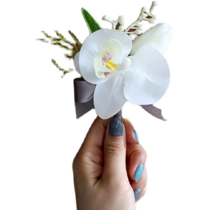 Mori Style Phalaenopsis Wrist Corsage - Elegant Bridal Accessory & Prom