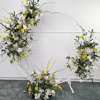 Wedding Props Artificial Crescent Flower Row - Elegant Floral Decoration for Ceremonies and Receptions