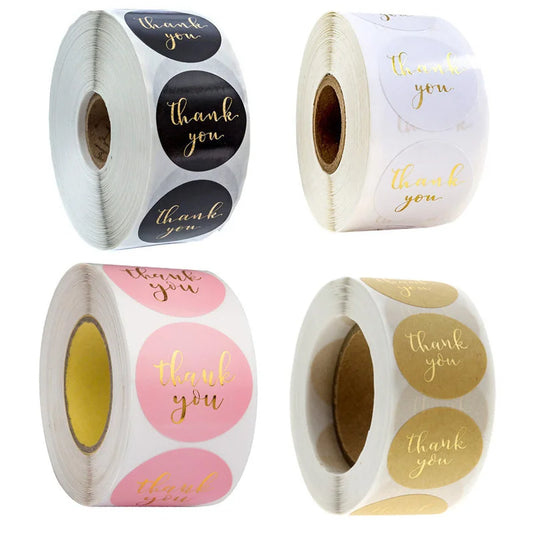 Rustic Kraft Paper "Thank You" Stickers - Perfect for Wedding Parties