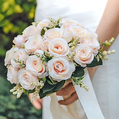 Timeless Bridesmaid Bouquet - White Silk Flower Elegance