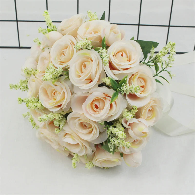 Timeless Bridesmaid Bouquet - White Silk Flower Elegance