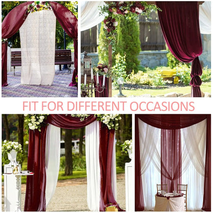 Chiffon Fabric Drapes - 6/10 Meters for Wedding Arch, Ceremony, and Reception Decorations