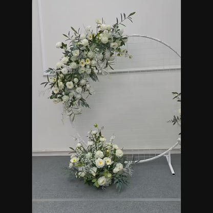 Wedding Props Artificial Crescent Flower Row - Elegant Floral Decoration for Ceremonies and Receptions