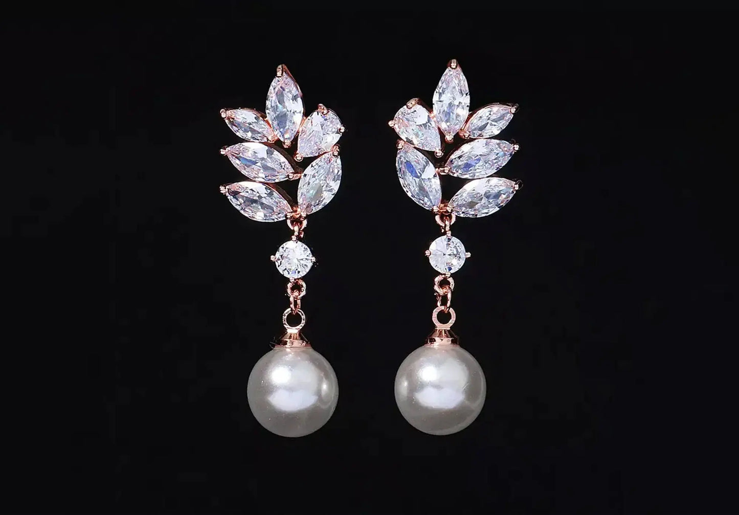 Dangle Drop Earrings Long Pearl Drop Earrings Pearl Drop - Silver Kebble Jewelry