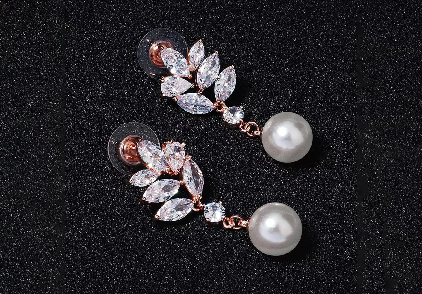 Dangle Drop Earrings Long Pearl Drop Earrings Pearl Drop - Silver Kebble Jewelry