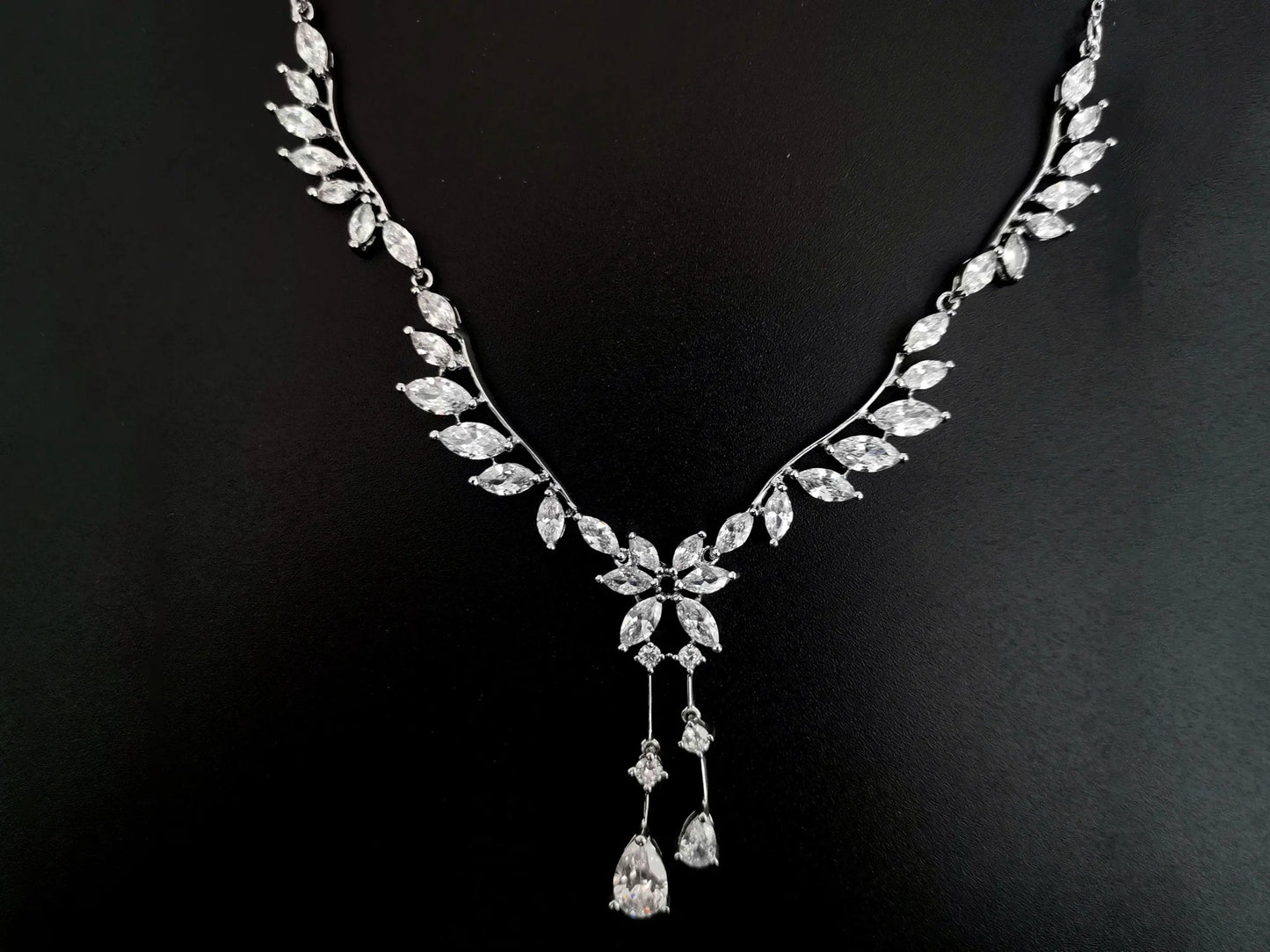 Delightful Silver Angel Wings Necklace and Earring Set - Silver Kebble Jewelry