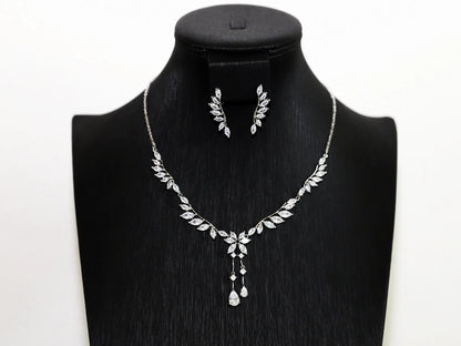 Delightful Silver Angel Wings Necklace and Earring Set - Silver Kebble Jewelry