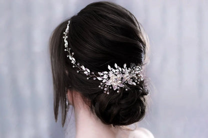 Floral Hair Comb, Flower Hair Comb Bridal Headpiece, Hair Accessories For Bride, Hair Piece Wedding Day, Floral Hair Piece, Pearl Hair Comb Kebble Jewelry