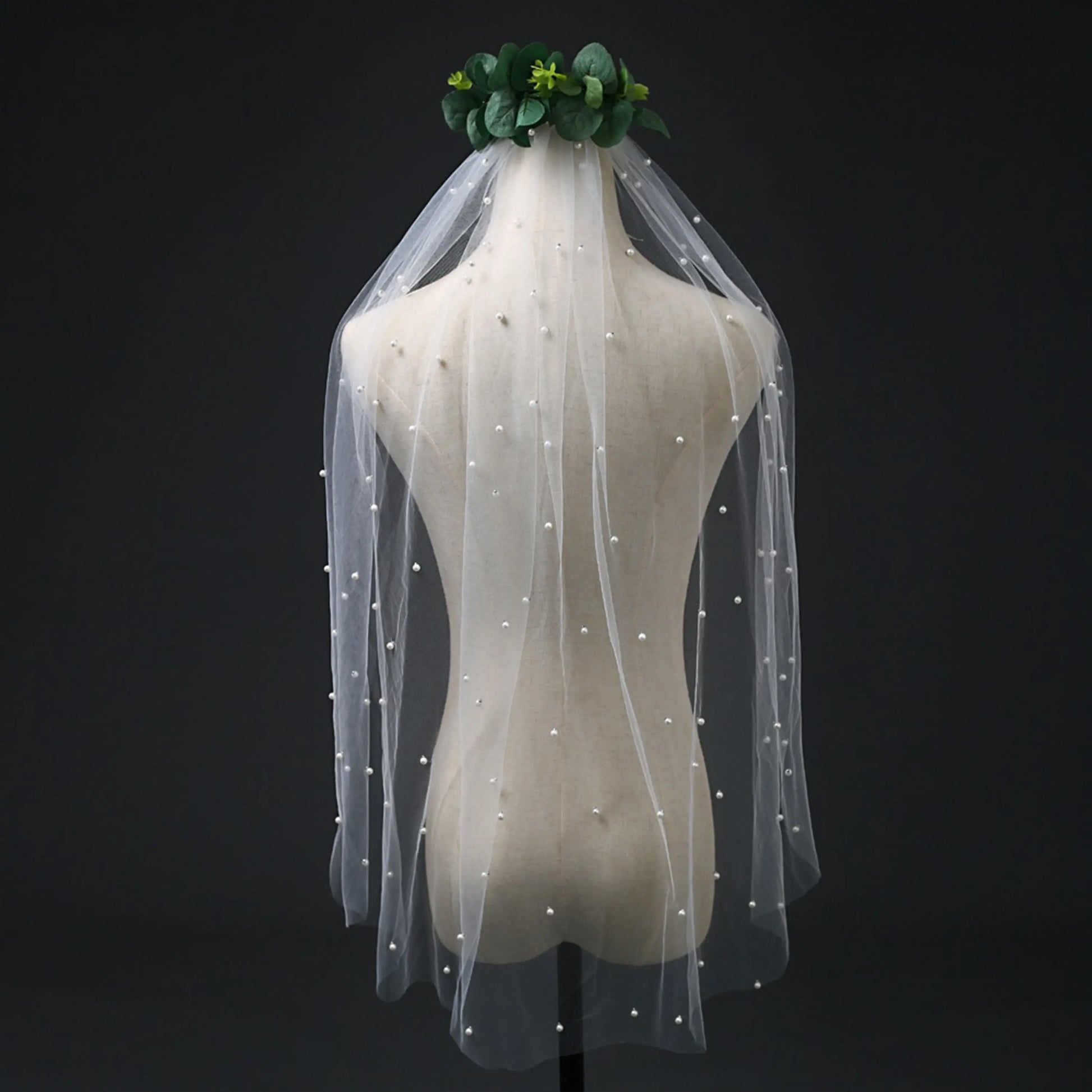 Wedding Cathedral Veil, Pearl Wedding Veil, Pearl Embellished Cathedral  Bridalveil, Wedding Veil With Pearls ANZE 