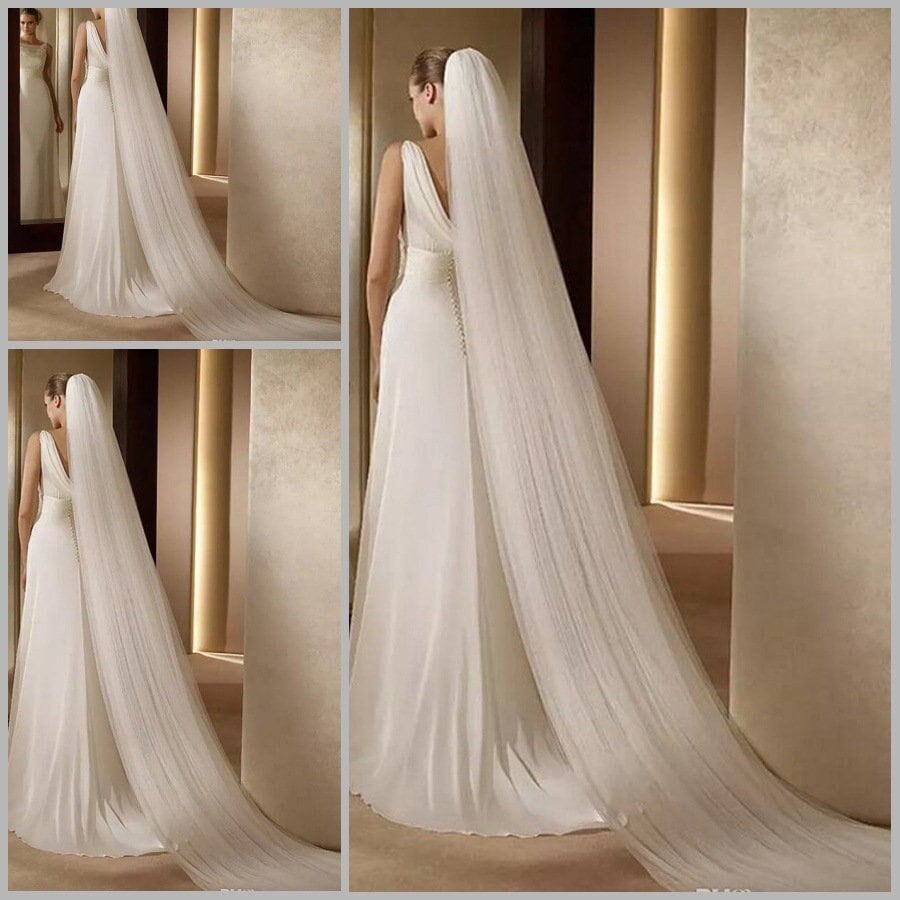 Cathedral Veil, Cathedral Wedding Veil, Wedding Veil, Two Tier Wedding Veil Soft, Simple Wedding Veil, 9.8FT Floor Length