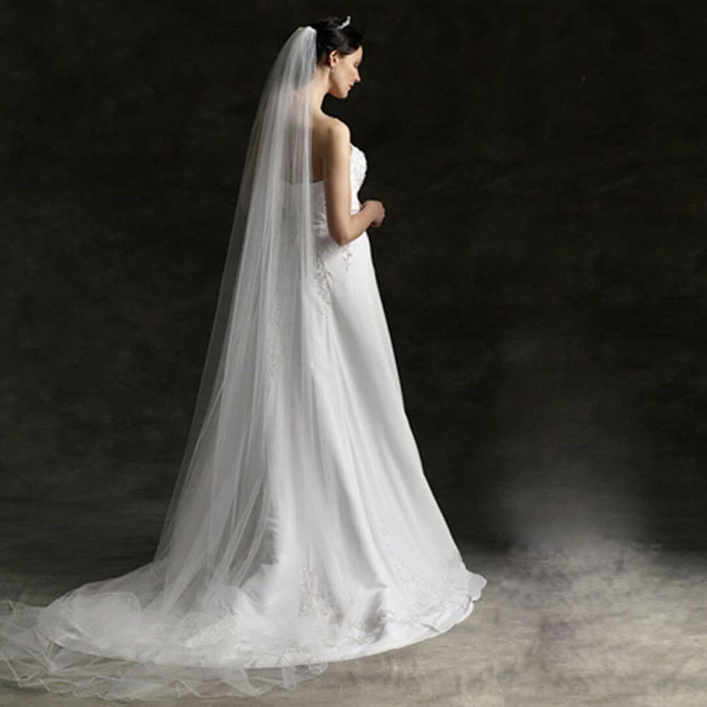 Cathedral Veil, Cathedral Wedding Veil, Wedding Veil, Two Tier Wedding Veil Soft, Simple Wedding Veil, 9.8FT Floor Length