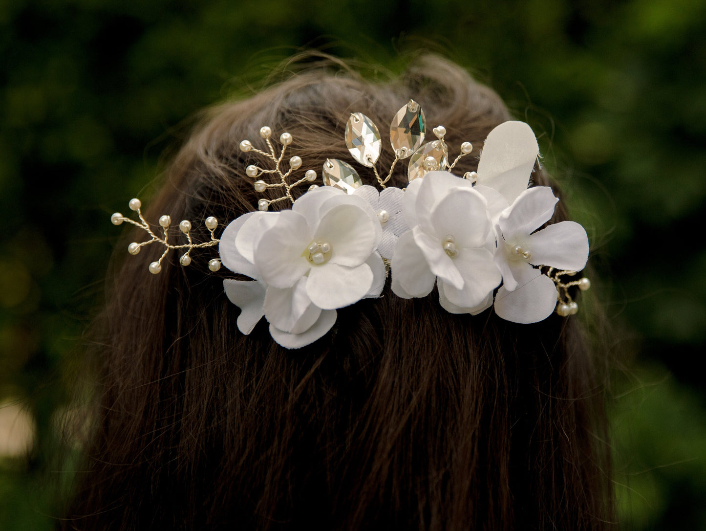 Wedding Hair Comb Floral Hair Comb Pearl Hair Comb Bridal Hairpiece Crystal Hair Comb Flower Hair Comb ~H-20